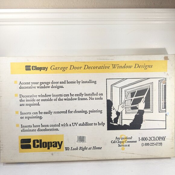NEW CLOPAY Garage Door Decorative Window Design panel WHITE SUNSET 503 inserts - Picture 1 of 9
